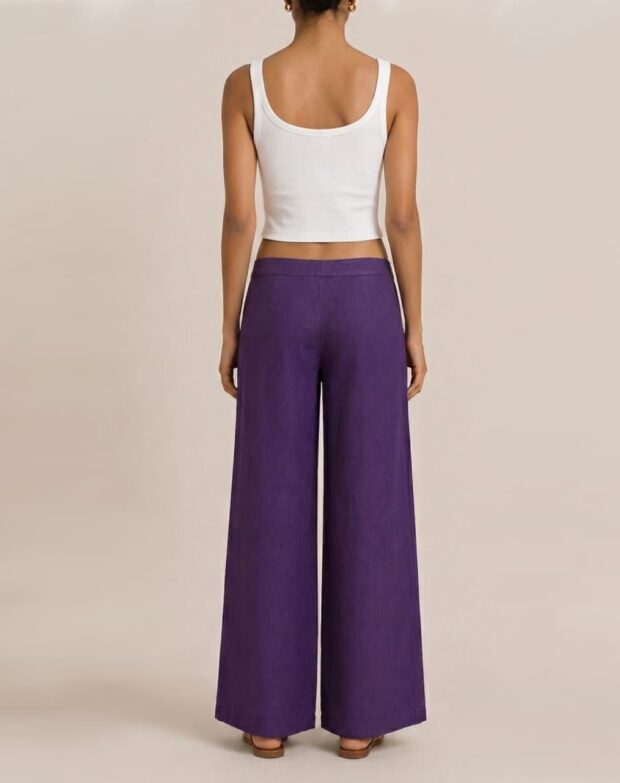 Alternative view of Purple Wide-Leg Trousers
