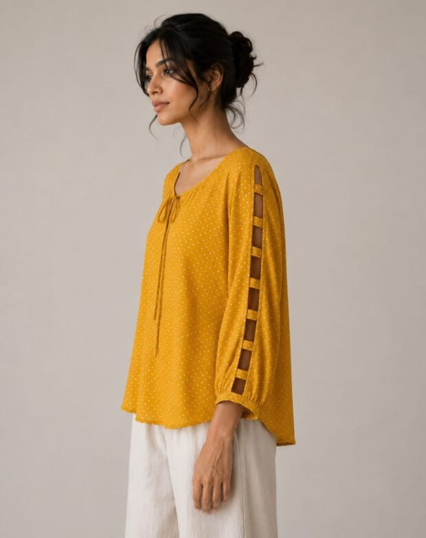 Alternative view of Mustard Printed Top