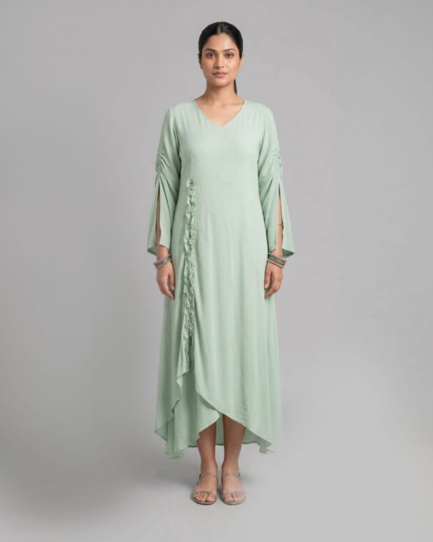 Soft mint asymmetrical dress
