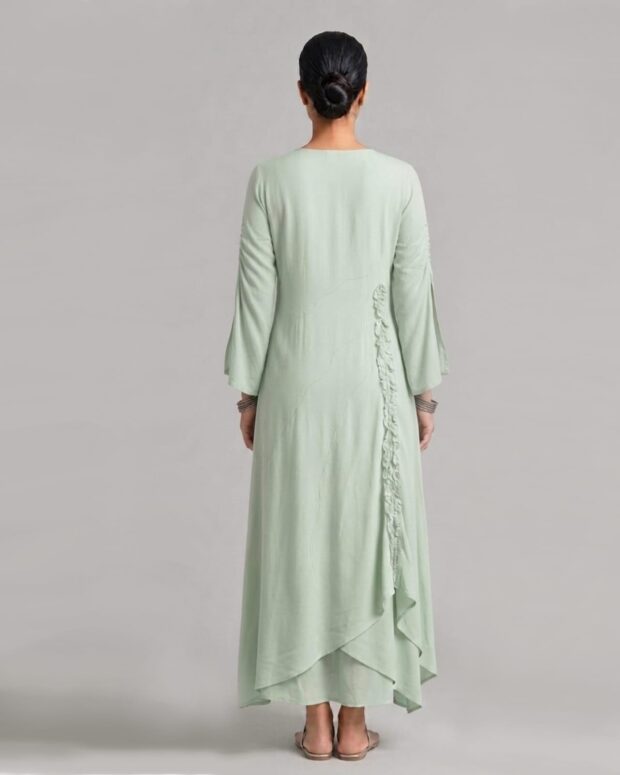 Alternative view of Soft mint asymmetrical dress