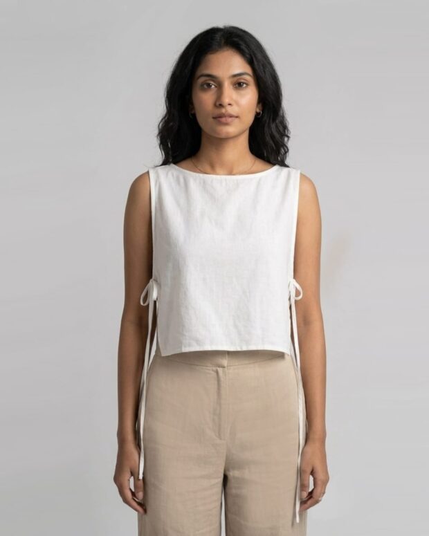 Minimalist sleeveless crop top