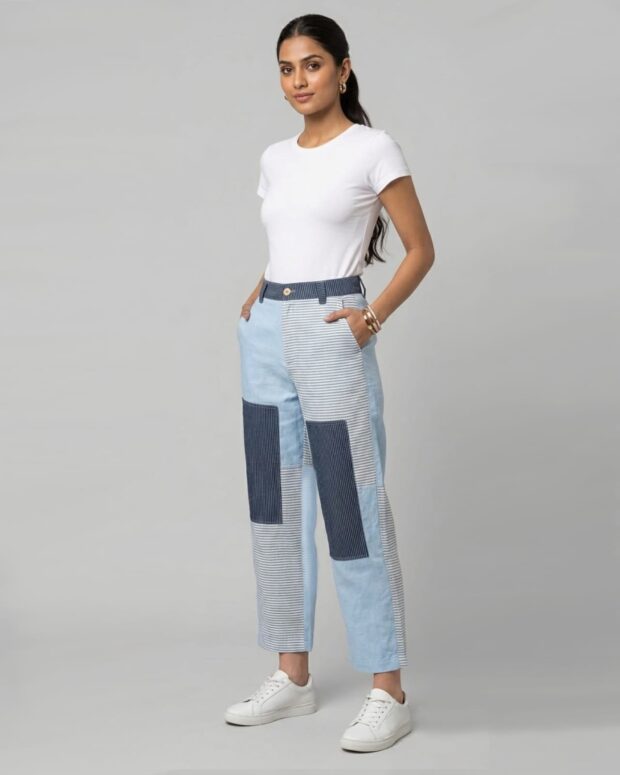 Alternative view of Patchwork Straight Pants