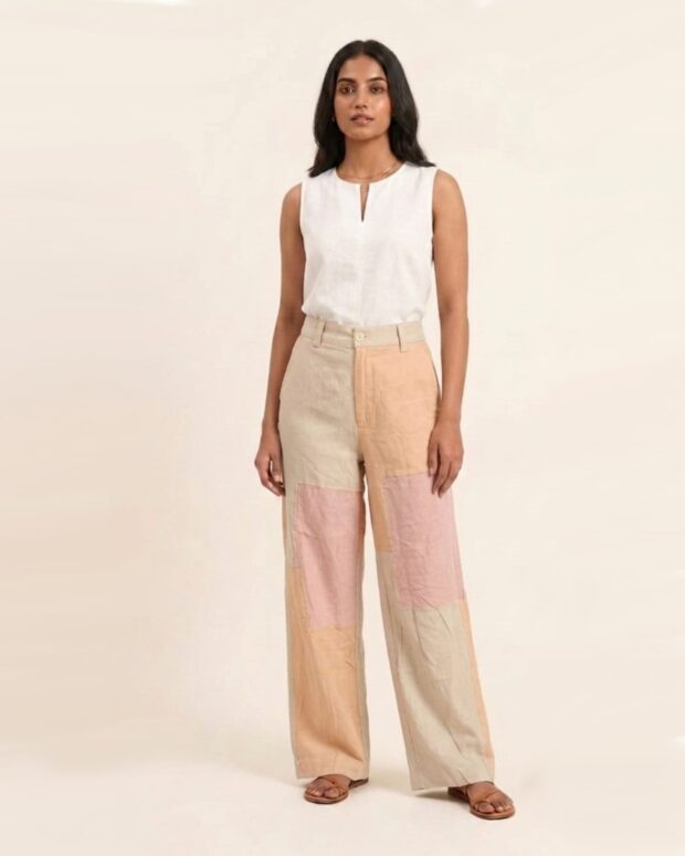 Color-Block Wide-Leg Pants